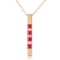0.35 CTW 14K Solid Gold Necklace Bar Natural Ruby