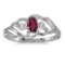 Certified 14k White Gold Oval Rhodolite Garnet And Diamond Ring