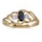 Certified 14k Yellow Gold Oval Sapphire And Diamond Ring