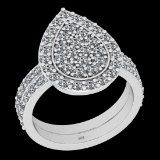 1.47 Ctw I2/I3 Diamond 10K White Gold Entertiy Ring