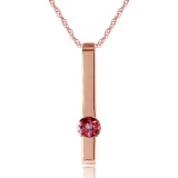 0.25 CTW 14K Solid Rose Gold Bar Pink Topaz Necklace