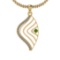 0.18 Ctw VS/SI1 Peridot And Diamond 10K Yellow Gold Necklace