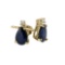 Certified 14k Yellow Gold Pear Shaped Sapphire And Diamond Earrings