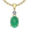 4.25 Ctw Emerald And Diamond I2/I3 14K Yellow Gold Victorian Pendant