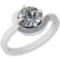 1.31 Ctw Diamond I2/I3 14K White Gold Vintage Style Ring