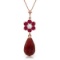 3.83 CTW 14K Solid Rose Gold Necklace Natural Ruby Diamond