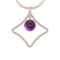 Certified 5.57 Ctw I2/I3 Amethyst And Diamond 14K Rose Gold Pendant