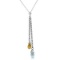 1.4 CTW 14K Solid White Gold Necklace Blue Topaz And Citrine