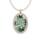 Certified 19.63 Ctw Green Amethyst And Diamond I1/I2 10K Rose Gold Pendant