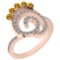0.96 Ctw VS/SI1 Yellow Sapphire And Diamond 14K Rose Gold Ring
