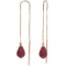 14K Solid Rose Gold Threaded Dangles Earrings with rubyes