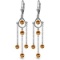 3 Carat 14K Solid White Gold Walking In The Sand Citrine Earrings