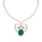 17.82 Ctw VS/SI1 Emerald And Diamond 14k Rose Gold Victorian Style Necklace