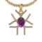 1.66 Ctw VS/SI1 Amethyst And Diamond 10K Yellow Gold Necklace