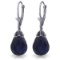 29.6 CTW 14K Solid White Gold Leverback Earrings Briolette Sapphire