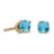 Certified 3 mm Petite Round Blue Topaz Stud Earrings in 14k Yellow Gold
