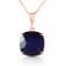 4.83 CTW 14K Solid Rose Gold Necklace Cushion Shape Sapphire