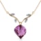 10.77 CTW 14K Solid Gold Necklace Diamond Twisted Briolette Amethyst