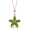 14K Solid Rose Gold Necklace with Natural Peridots