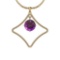 Certified 5.57 Ctw I2/I3 Amethyst And Diamond 14K Yellow Gold Pendant