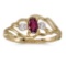 Certified 14k Yellow Gold Oval Rhodolite Garnet And Diamond Ring