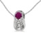 Certified 14k White Gold Round Ruby Baby Bootie Pendant
