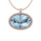 27.46 Ctw I2/I3 Blue Topaz And Diamond 14K Rose Gold Necklace