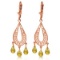 3.75 Carat 14K Solid Rose Gold Chandelier Earrings Natural Citrine