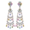 15.76 Ctw VS/SI1 Multi Sapphire,tanzanite,Aquamarine And Diamond 14K Rose Gold Dangling Earrings