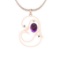 1.28 Ctw VS/SI1 Amethyst And Diamond 10K Rose Gold Necklace