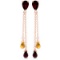 7.5 Carat 14K Solid Rose Gold Chandelier Earrings Garnet Citrine