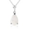 0.77 Carat 14K Solid White Gold Necklace Natural Opal