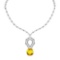 29.11 Ctw SI2/I1 Lemon Topaz And Diamond 14k White Gold Victorian Style Necklace
