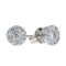 Certified 14K White Gold .51 ct Diamond Cluster Stud Earrings