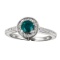 Certified 14k White Gold Emerald and Diamond Double Circle Ring 0.91 CTW