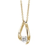 Certified 14k Yellow Gold Diamond Teardrop Pendant (.25 carat)