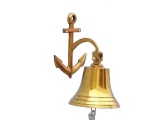 Brass Plated Hanging Anchor Bell 10in.