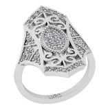 0.50 Ctw SI2/I1 Diamond 14K White Gold Filigree Wedding Ring
