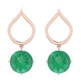 3.00 Ctw Emerald Style Prong Set 14K Rose Gold Earrings