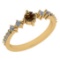 0.48 Ct Natural Yellow Diamond I2/I3And White Diamond I2/I3 10K Yellow Gold Anniversary Ring