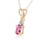 0.46 Carat 14K Solid Gold Pop Of Color Pink Topaz Diamond Necklace