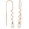 14K Solid Rose Gold Threaded Dangles Earrings with pearls