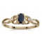 Certified 10k Yellow Gold Oval Sapphire And Diamond Ring 0.27 CTW