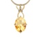 4.06 Ctw Citrine And Diamond I2/I3 10K Yellow Gold Pendant