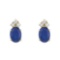 Certified 14k Yellow Gold Sapphire And Diamond Oval Earrings