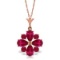 2.23 CTW 14K Solid Rose Gold Winter Ruby Necklace