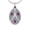 Certified 4.76 Ctw I2/I3 Amethyst And Diamond 14K White Gold Pendant