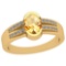0.62 Ctw Citrine And Diamond I2/I310K Yellow Gold Vintage Style Ring