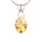 4.06 Ctw Citrine And Diamond I2/I3 10K Rose Gold Pendant