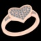 0.27 Ctw I2/I3 Diamond 10K Rose Gold Entertiy Heart Shape Ring